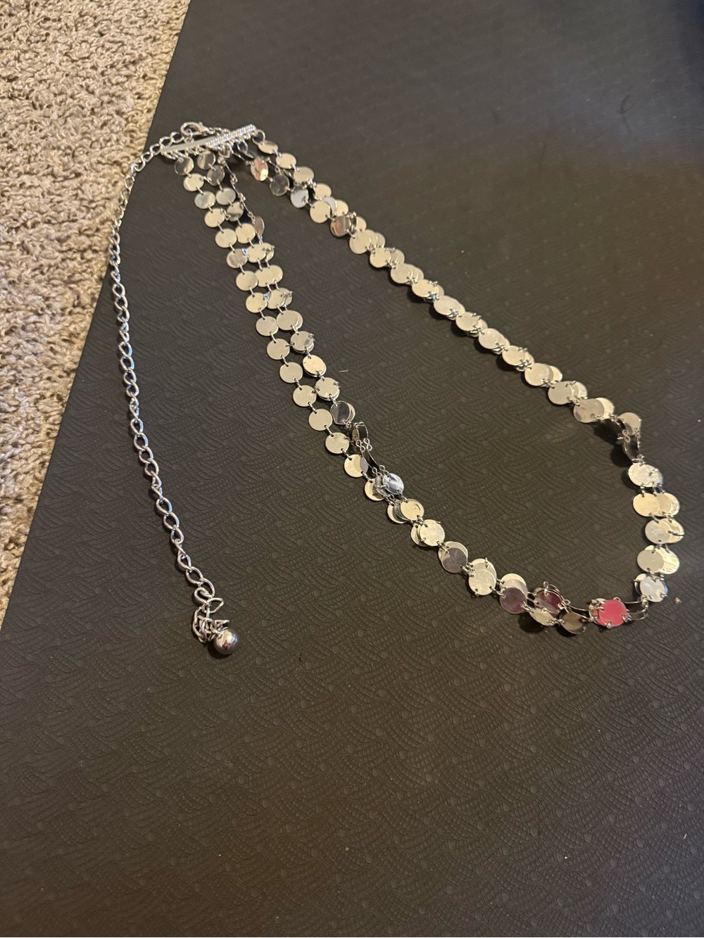 Silver Disc Chain Necklace - Women belt med/large1